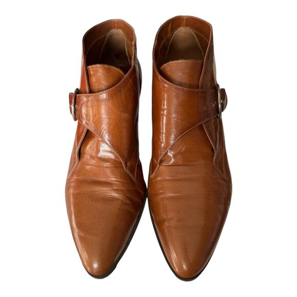 Vintage 9 West Mercedes brown boots with side buckle strap closing size 7.5 - Picture 5 of 16